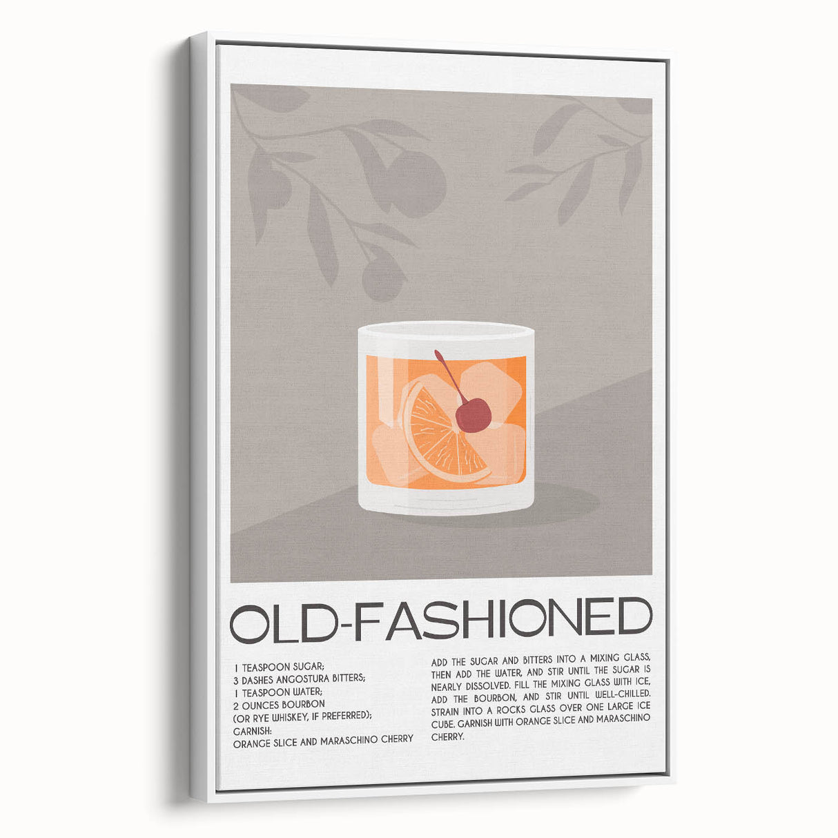 Extra large vintage poster art on framed canvas featuring colorful food and drink motifs, ideal for living room decor.