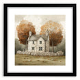 Extra large wall art featuring a textured abstract print with vibrant autumn hues on a framed black mat canvas.