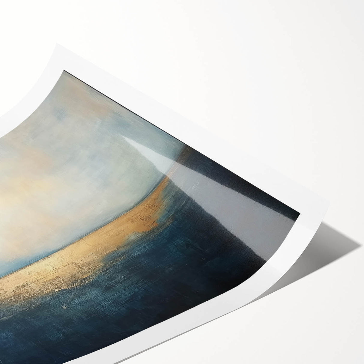 Abstract landscape rolled print showcasing vibrant colors and dynamic shapes, perfect for modern home décor. Packaged securely in a sturdy cardboard tube for safe transport.