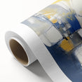 Colorful Abstract Wall Art – Navy, Yellow & White Geometric Canvas