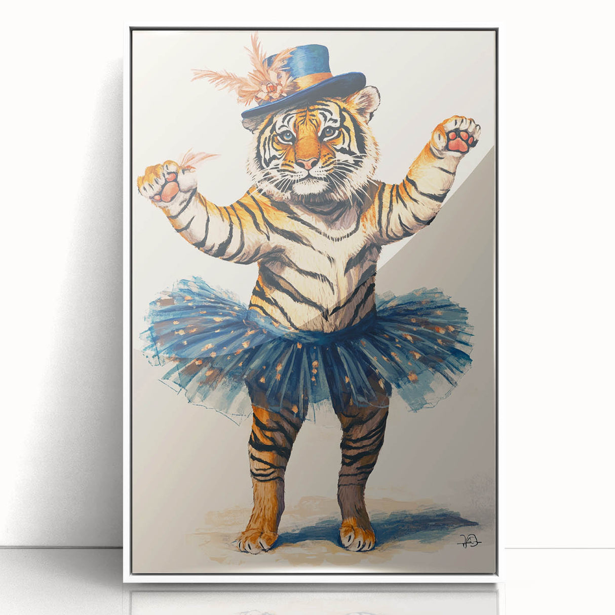 Elegant Ballerina Tiger Wall Art - Girls Room & Nursery Decor