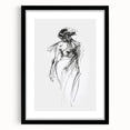 Abstract figurative black frame featuring a sleek mat, showcasing a modern artistic design, perfect for enhancing contemporary home decor and gallery walls.
