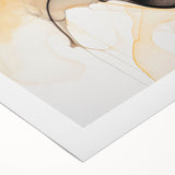 Abstract minimalist wall art print on rolled canvas, showcasing soft pastel colors and geometric shapes, ideal for modern home decor. Packaged securely in a cardboard tube for safe delivery.