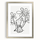 Expressionist Art - Pigeon on Chestnut Tree Abstract Wall Art