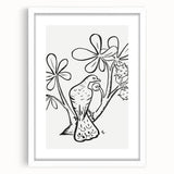 Expressionist Art - Pigeon on Chestnut Tree Abstract Wall Art