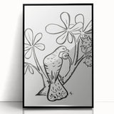 Expressionist Art - Pigeon on Chestnut Tree Abstract Wall Art