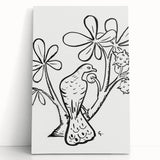 Expressionist Art - Pigeon on Chestnut Tree Abstract Wall Art