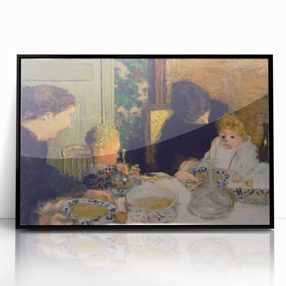 The Children's Meal - Cozy Modern Wall Art with Family Scene in Warm Tones