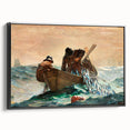 Dynamic Realism Art Print of Fishermen at Sea with Herring Net Catch