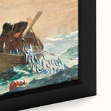Dynamic Realism Art Print of Fishermen at Sea with Herring Net Catch