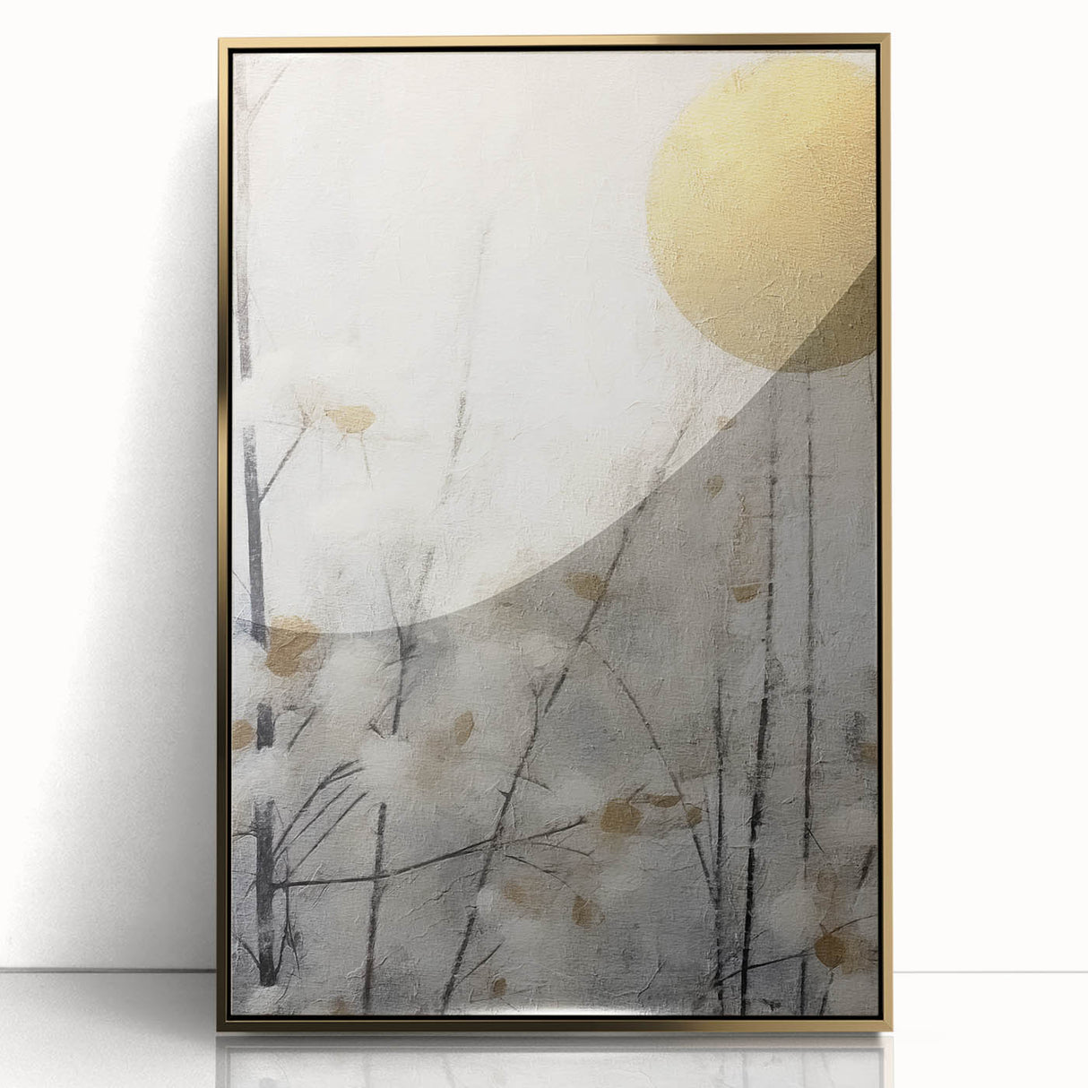 Elegant Gold & Gray Modern Wall Art – Living Room Canvas Print