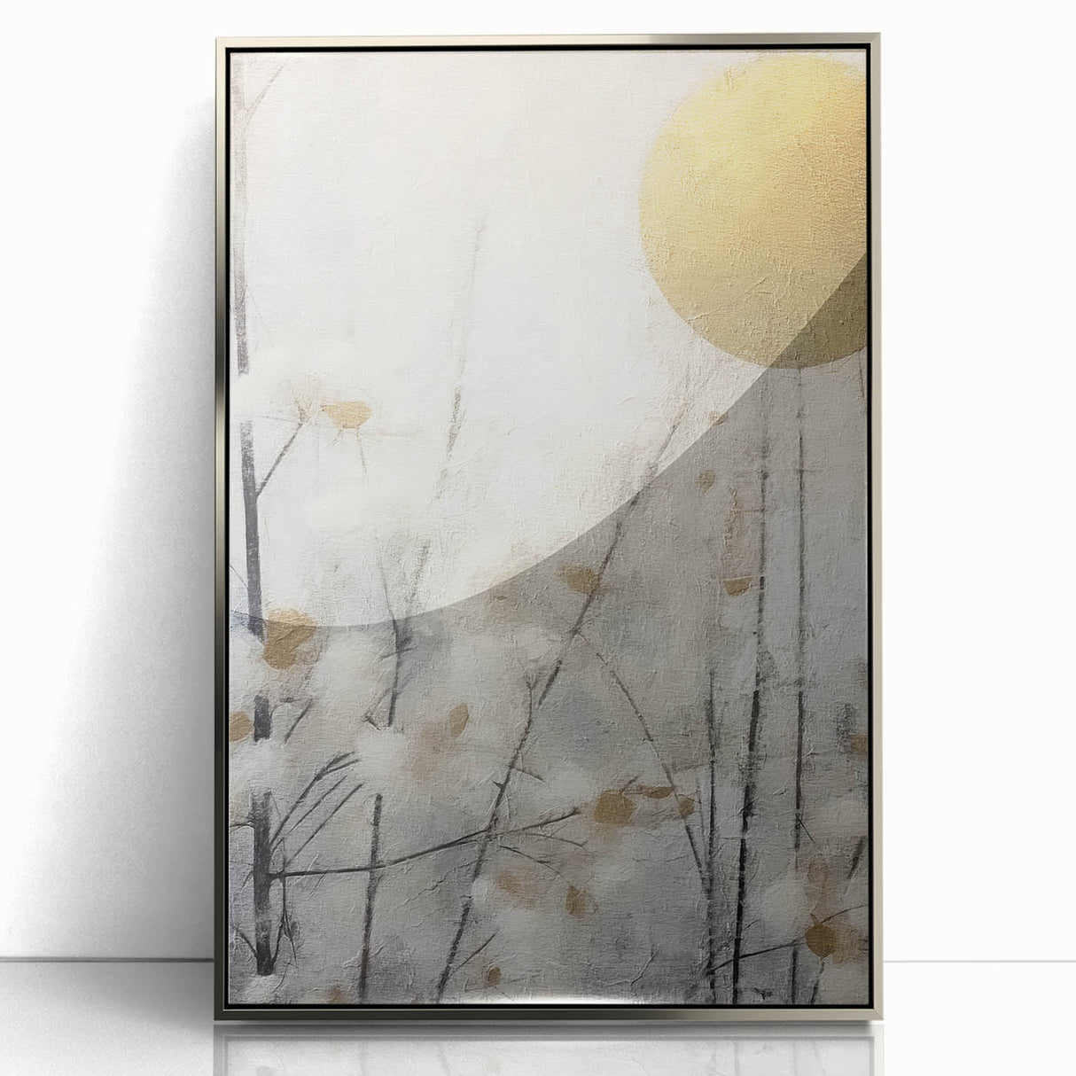 Elegant Gold & Gray Modern Wall Art – Living Room Canvas Print