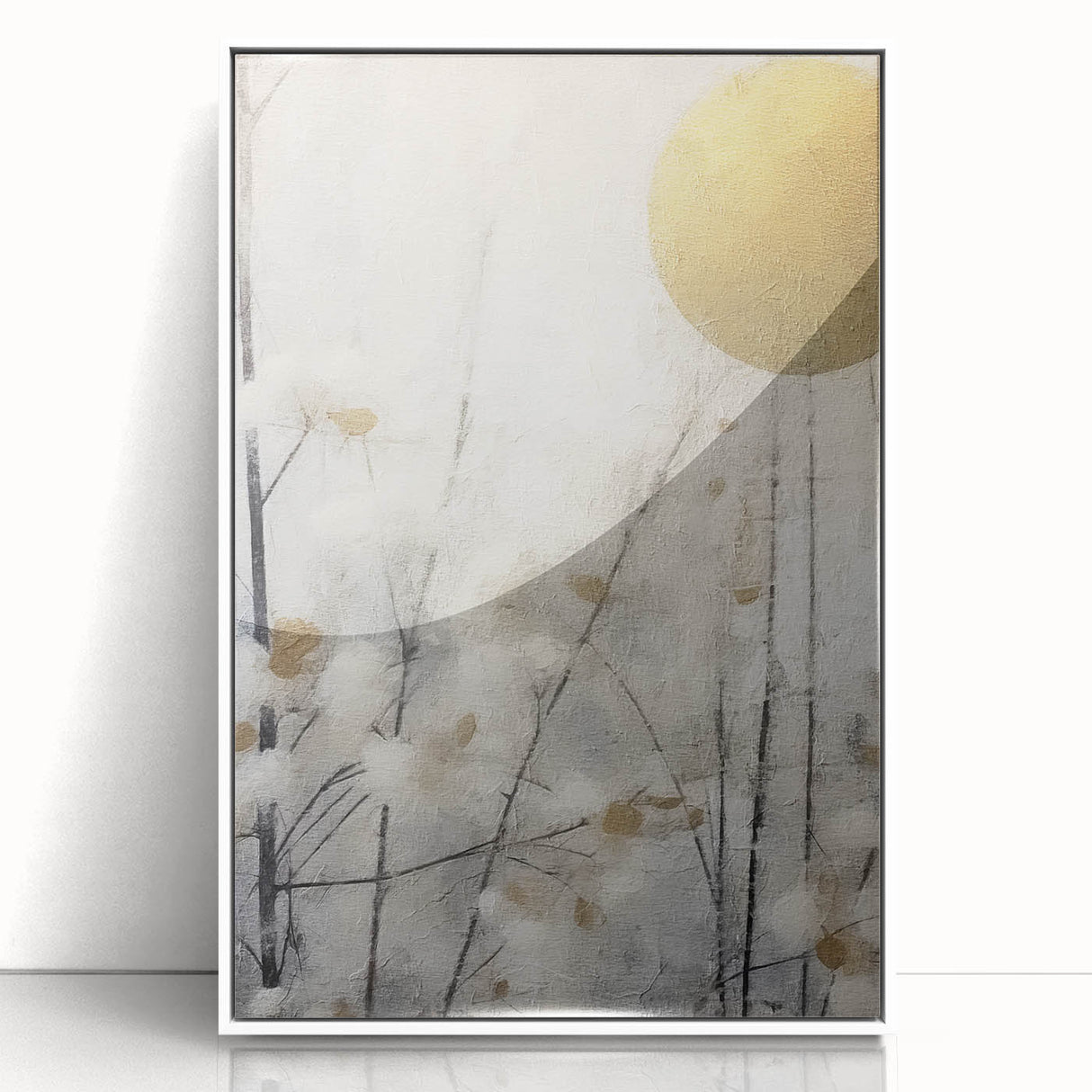 Elegant Gold & Gray Modern Wall Art – Living Room Canvas Print