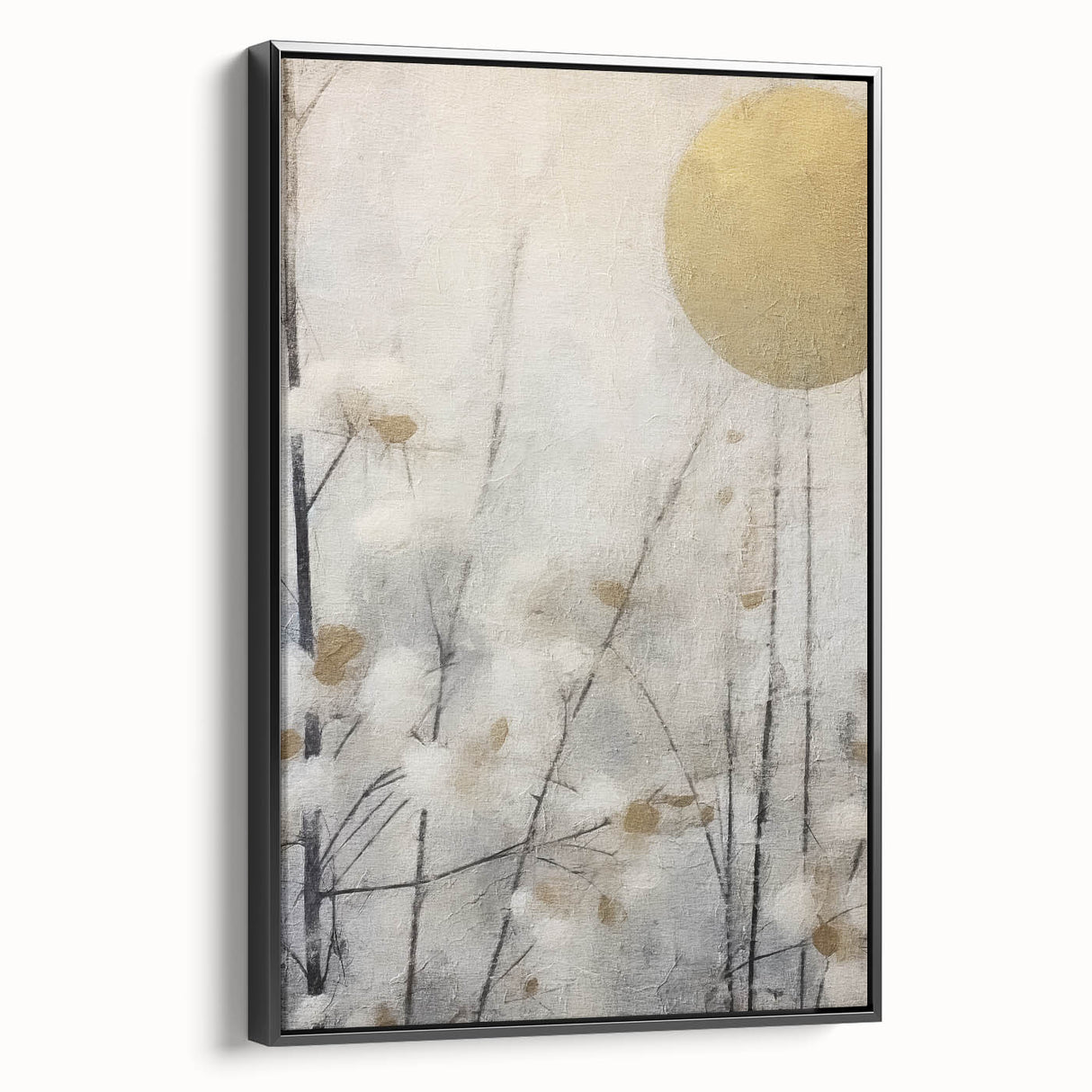 Elegant Gold & Gray Modern Wall Art – Living Room Canvas Print