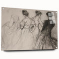 Abstract figurative acrylic artwork displayed in a glass frame, showcasing vibrant colors and intricate pin details, ideal for modern home decor.