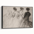 Framed abstract figurative canvas artwork showcasing a dynamic design in bold colors, viewed from the side, perfect for modern interior decor.