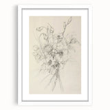 Abstract floral frame art print featuring vibrant colors and intricate designs, elegantly matted in white, ideal for modern home decor and wall styling.
