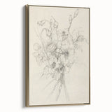 Abstract floral canvas art with a gold frame, showcasing vibrant colors and intricate designs, perfect for enhancing modern decor in any setting.