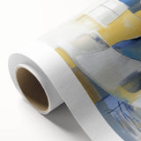 Modern Abstract Wall Art – Blue, Yellow & White Geometric Shapes