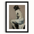 Abstract figurative art frame with a sleek black mat, showcasing a modern design ideal for contemporary home decor. Perfect for adding a stylish touch to living spaces.