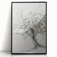 Framed acrylic artwork displaying an abstract floral design in vibrant colors, set against a sleek black frame, perfect for modern home decor.