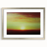 Abstract landscape framed artwork in a silver frame with a white mat, showcasing vibrant colors and textures, perfect for modern home decor.