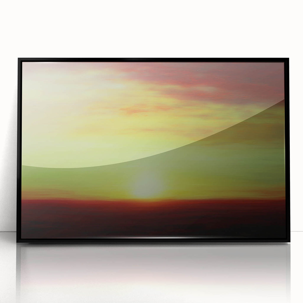 Abstract landscape framed acrylic artwork showcasing a serene black and white design with intricate details, ideal for modern home decor and artistic spaces.