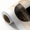 Abstract minimalist wall art featuring soft pastel colors and geometric shapes on a rolled canvas, perfect for modern home decor. Packaged securely in a cardboard tube for safe shipping.