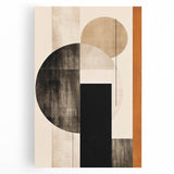 Abstract minimalist wall art on stretched canvas, showcasing soft pastel colors and geometric shapes, perfect for modern home decor or office spaces.