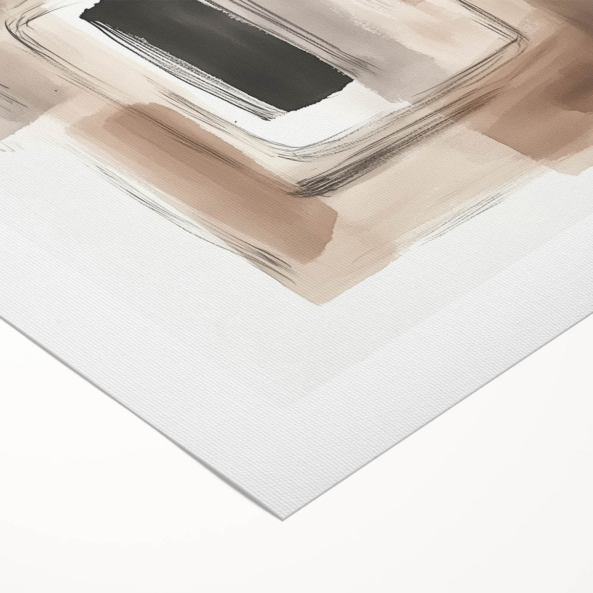 Contemporary Abstract Canvas – Earthy Beige, Brown & Black Tones