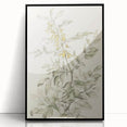 Framed acrylic artwork featuring vibrant abstract floral designs in a black frame, showcasing bold colors and intricate details, perfect for modern decor.