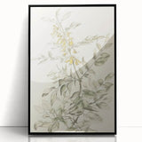 Framed acrylic artwork featuring vibrant abstract floral designs in a black frame, showcasing bold colors and intricate details, perfect for modern decor.