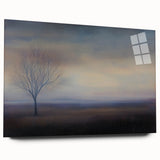 Abstract landscape acrylic artwork displayed on a glass panel, featuring vibrant colors and fluid shapes, designed to enhance modern interior decor. Perfect for contemporary spaces, this piece brings a serene and artistic touch.