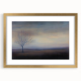 Abstract landscape framed art piece with a sophisticated gold mat, showcasing vibrant colors and intricate textures, ideal for enhancing modern home decor.