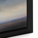 Close-up of a framed abstract landscape canvas artwork showcasing vibrant colors and intricate textures, perfect for modern home decor and artistic ambiance.