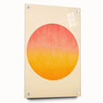 Abstract minimalist wall art showcased from a side view, featuring a sleek acrylic glass frame, secured with decorative pins, perfect for modern decor.