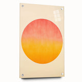 Abstract minimalist wall art showcased from a side view, featuring a sleek acrylic glass frame, secured with decorative pins, perfect for modern decor.