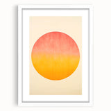 Abstract minimalist wall art frame with a white mat, showcasing a geometric design in soft tones, perfect for modern home decor and enhancing interior aesthetics.