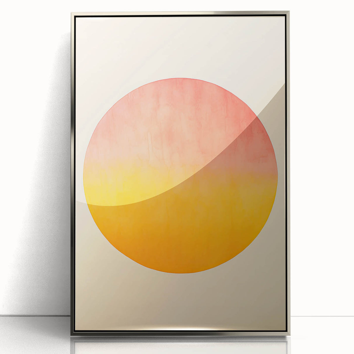 Framed abstract minimalist wall art in silver acrylic, showcasing geometric patterns and a sleek design, perfect for modern home decor and enhancing interiors.
