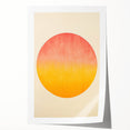 Abstract minimalist wall art print showcasing soft pastel colors and geometric shapes, elegantly rolled for shipping in a protective cardboard tube, perfect for modern decor.