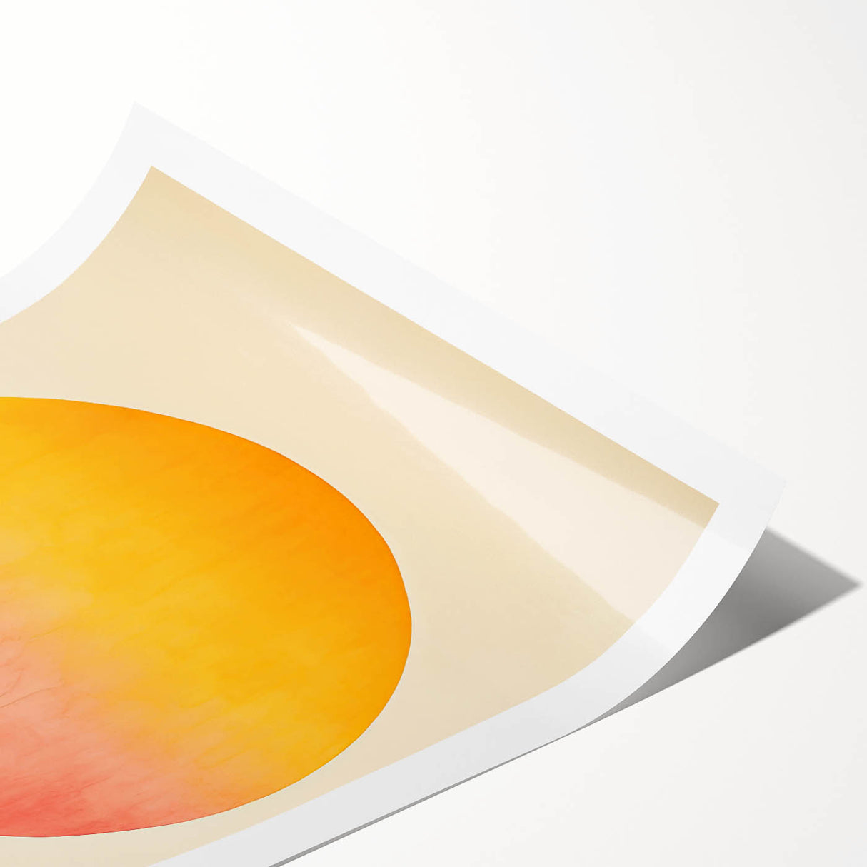 Abstract minimalist wall art print showcasing soft pastel colors and geometric shapes, elegantly rolled and packaged in a protective cardboard tube for safe shipping.