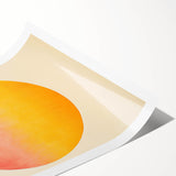 Abstract minimalist wall art print showcasing soft pastel colors and geometric shapes, elegantly rolled and packaged in a protective cardboard tube for safe shipping.