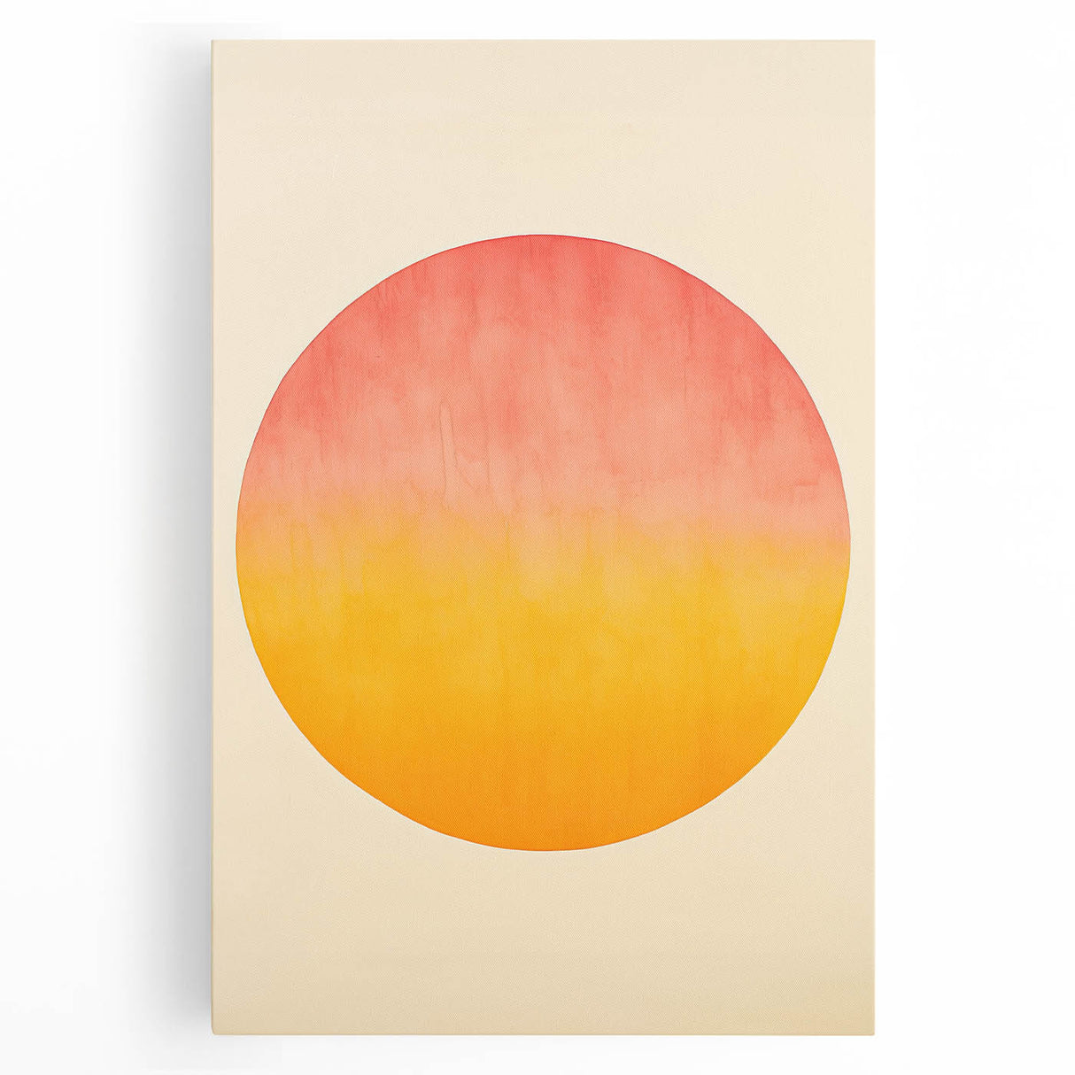 Abstract minimalist wall art on stretched canvas, showcasing soft pastel colors and geometric shapes, perfect for modern home decor and artistic spaces.