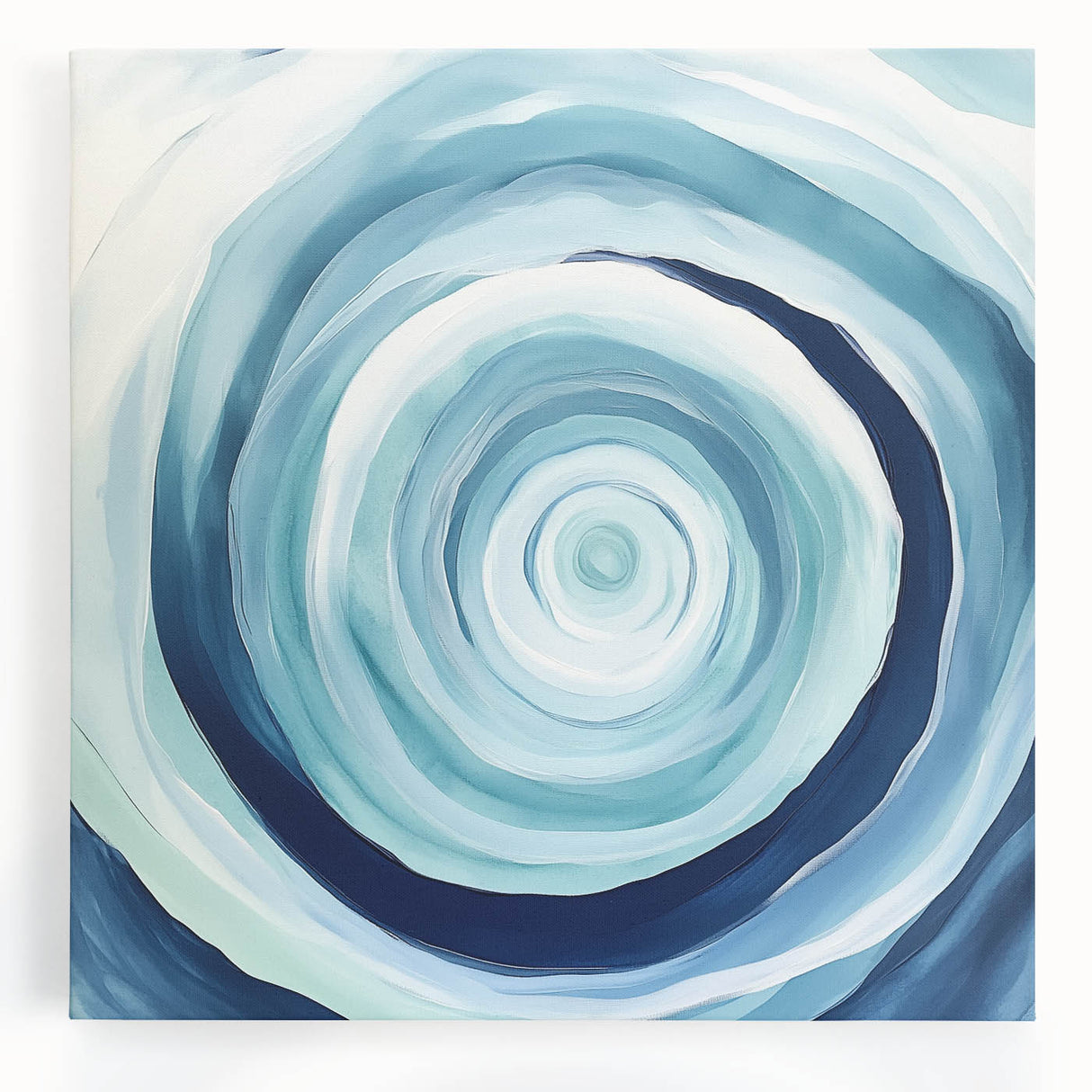 Geometric Abstract Wall Decor – Spiral Blues & Oceanic Movement