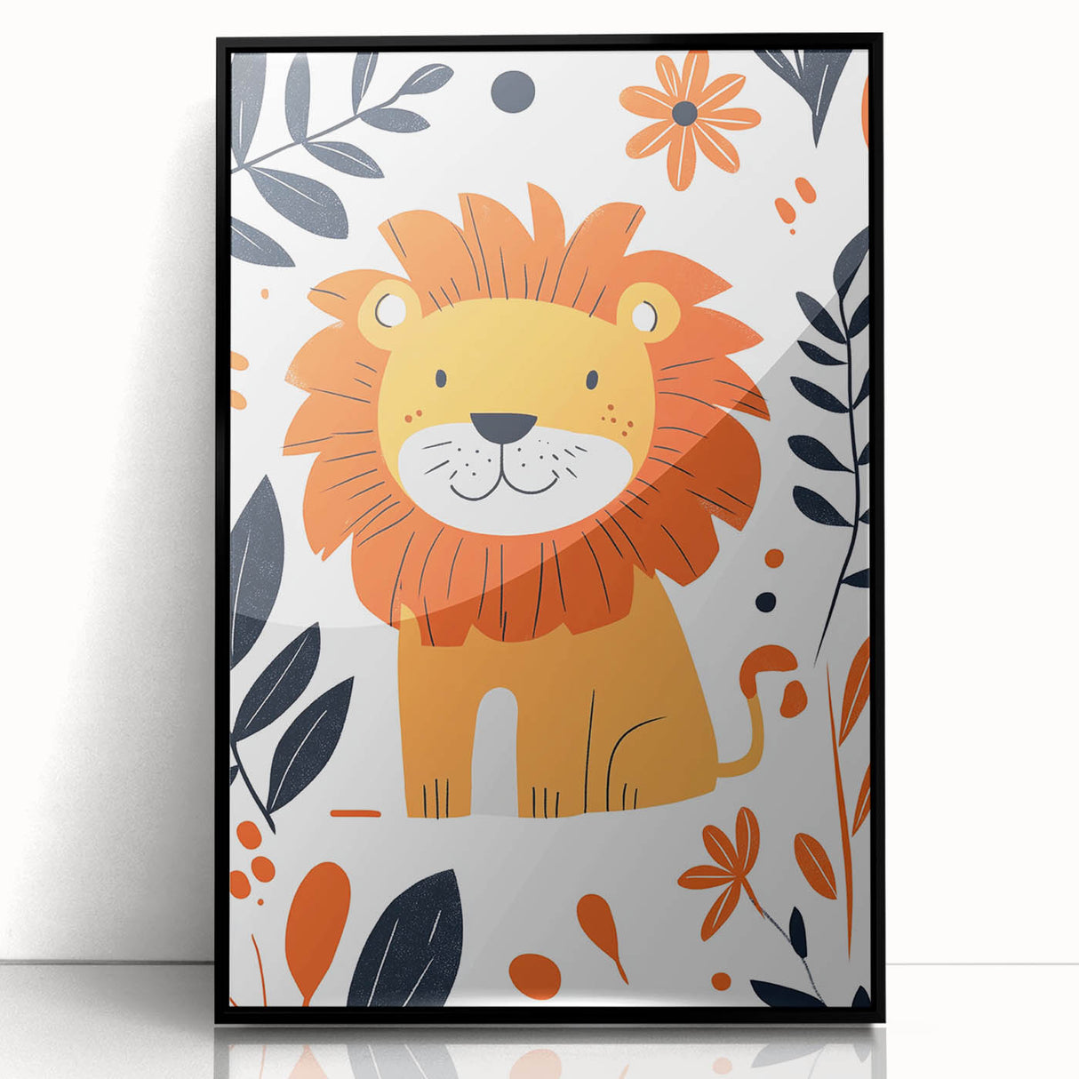 Playful Lion Wall Art - Girls Room & Nursery Safari Decor