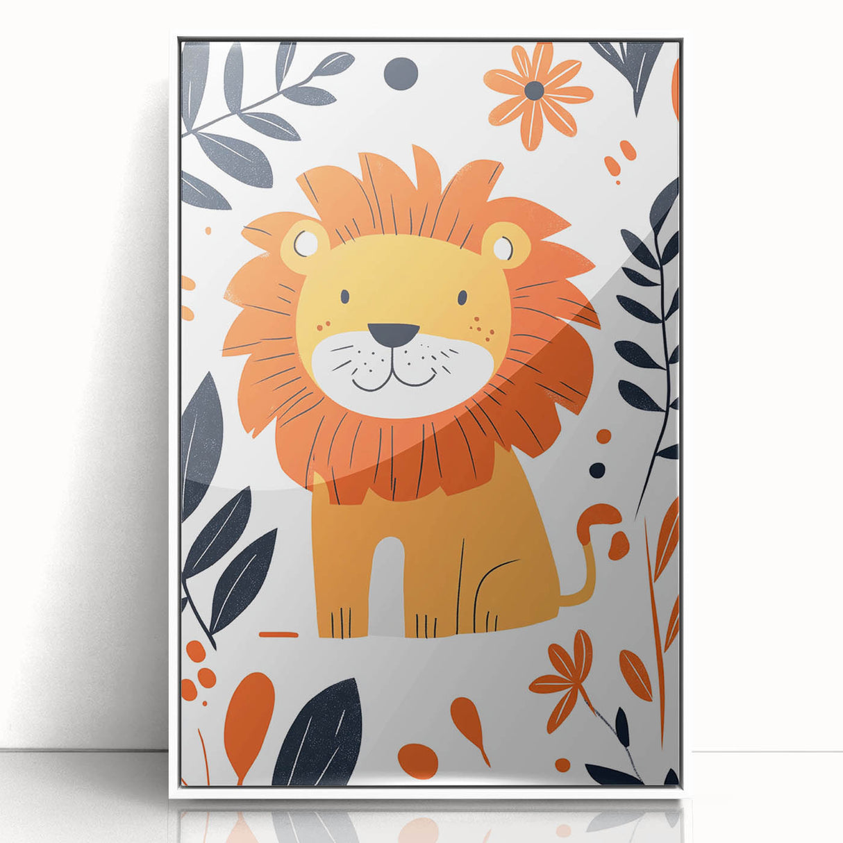 Playful Lion Wall Art - Girls Room & Nursery Safari Decor