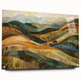 Large abstract wall art on acrylic glass featuring swirling autumnal hues, ideal for dining room decor.