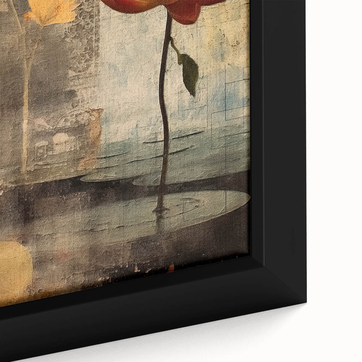 Elegant Lotus Floral Wall Art – Gold & Brown Modern Canvas Print