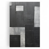 Abstract minimalist wall art on stretched canvas featuring soft-toned geometric shapes in hues of blue, beige, and gray, perfect for modern home décor.