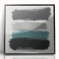 Minimalist Abstract Wall Art – Black, Teal & Gray Brushstrokes